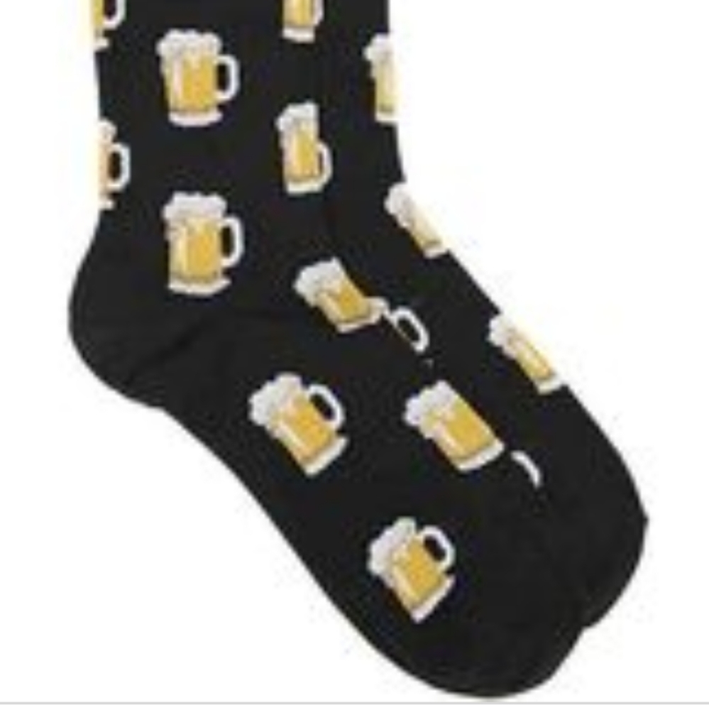 K. Bell Beer Novelty Socks Black and Gold Size 6.5-12